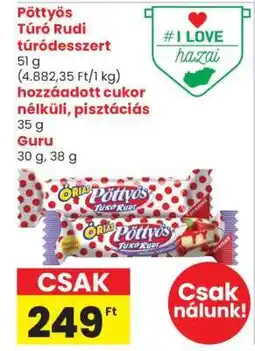 Spar Pöttyös Túró Rudi túródesszert ajánlat