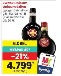 Spar ZWACK Unicum* / Unicum Szilva ajánlat