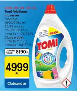 Tesco TOMI FOLYÉKONY MOSÓSZER ajánlat