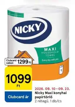 Tesco Nicky Maxi konyhai papírtörlő ajánlat