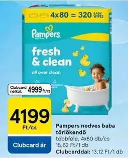 Tesco PAMPERS NEDVES BABA TÖRLŐKENDŐ ajánlat