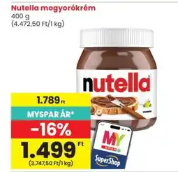 Spar Nutella mogyorókrém ajánlat
