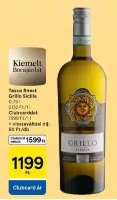 Tesco Tesco finest Grillo Sicilia ajánlat