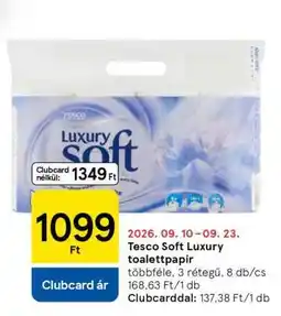 Tesco Tesco Soft Luxury toalettpapír ajánlat