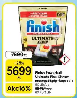 Tesco Finish Powerball Ultimate Plus Citrom mosogatógép-kapszula ajánlat