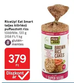 Tesco RiceUp! Eat Smart teljes kiőrlésű puffasztott rizs ajánlat