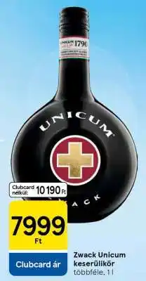Tesco Zwack Unicum keserűlikőr ajánlat
