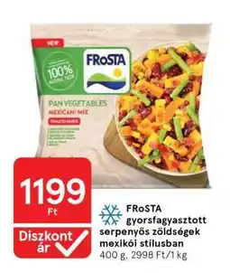 Tesco FRoSTA gyorsfagyasztott serpenyős zöldségek mexikói stílusban ajánlat