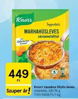 Tesco Knorr tasakos főzős leves ajánlat
