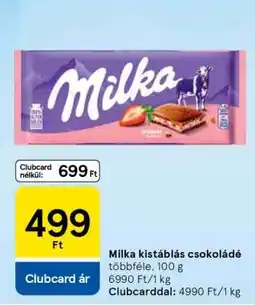Tesco Milka kistáblás csokoládé ajánlat