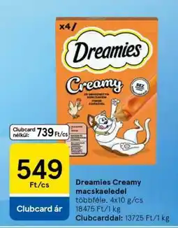 Tesco Dreamies Creamy macskaeledel ajánlat
