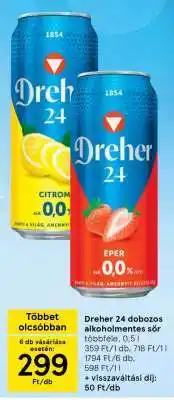 Tesco Dreher 24 dobozos alkoholmentes sör ajánlat