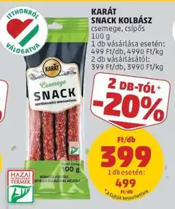 PENNY KARÁT SNACK KOLBÁSZ ajánlat