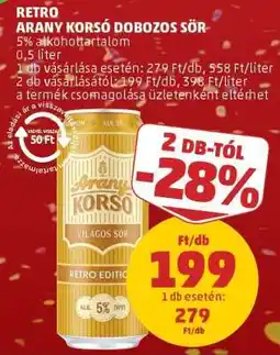 PENNY RETRO ARANY KORSÓ DOBOZOS SÖR ajánlat