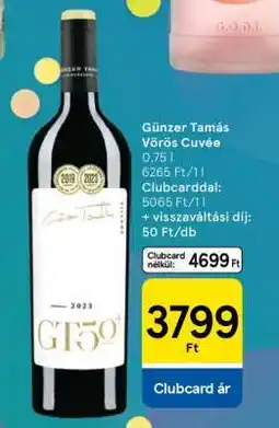 Tesco Günzer Tamás Vörös Cuvée ajánlat