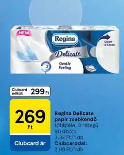 Tesco Regina Delicate papír zsebkendő ajánlat