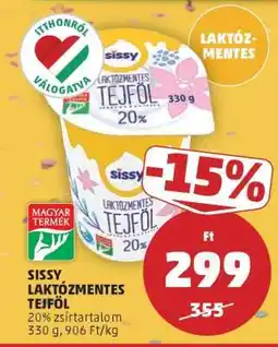 PENNY Sissy Laktózmentes Tejföl ajánlat