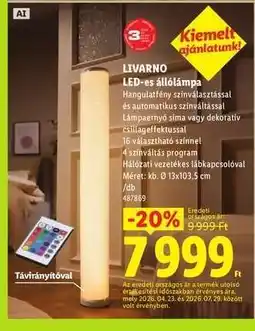 Lidl Livarno LED-es állólámpa ajánlat