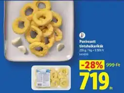 Lidl Panírozott tintahalkarikák ajánlat
