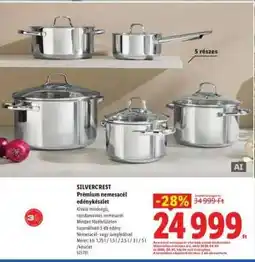 Lidl Silvercrest Prémium nemesacél edénykészlet ajánlat