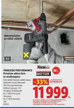 Lidl Parkside Performance Prémium akkus fúró- és vésőkalapács ajánlat