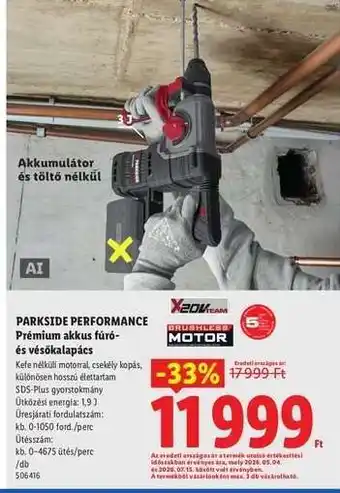 Parkside Performance Prémium akkus fúró- és vésőkalapács