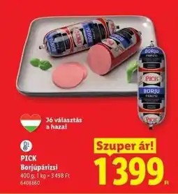 Lidl PICK Borjúpárizsi ajánlat