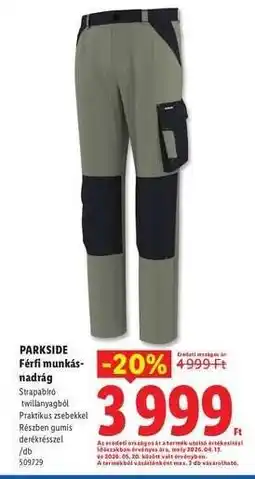 Lidl PARKSIDE Férfi munkásnadrág ajánlat