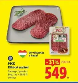 Lidl PICK Rákóczi szalámi ajánlat