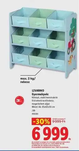 Lidl Livarno Gyermekpolc ajánlat