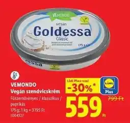 Lidl VEMONDO Vegán szendvicskrém ajánlat