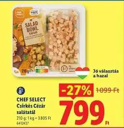 Lidl Chef Select Csirkés Cézár salátatál ajánlat
