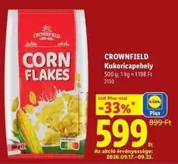 Lidl CROWNFIELD Kukoricapehely ajánlat