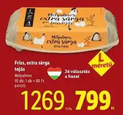 Lidl Friss, extra sárga tojás ajánlat