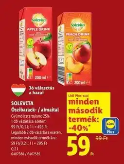 Lidl Solevita Őszibarack-/almalé ajánlat