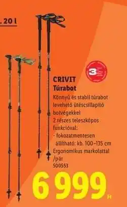 Lidl CRIVIT Túrabot ajánlat