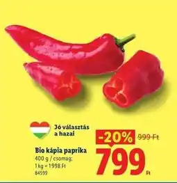 Lidl Bio kápia paprika ajánlat