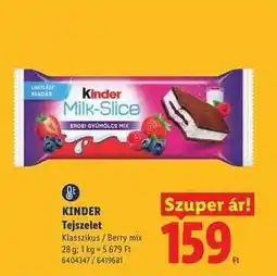 Lidl KINDER Tejszelet ajánlat