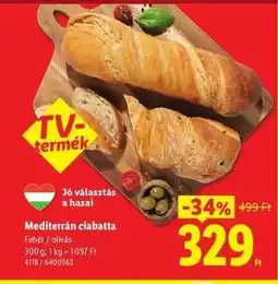 Lidl Mediterrán ciabatta ajánlat