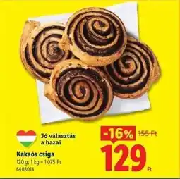 Lidl Kakaós csiga ajánlat
