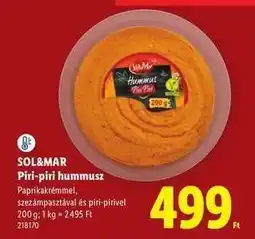 Lidl Sol&Mar Piri-piri hummusz ajánlat