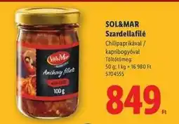 Lidl SOL&MAR Szardellafilé ajánlat