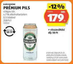 ALDI KARLSKRONE PRÉMIUM PILS ajánlat