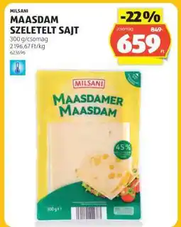 ALDI Milsani Maasdam Szeletelt Sajt ajánlat