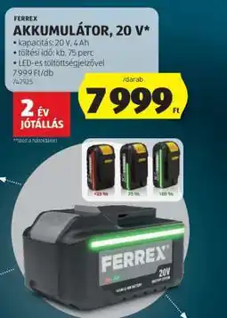 ALDI FERREX Akkumulátor, 20 V ajánlat