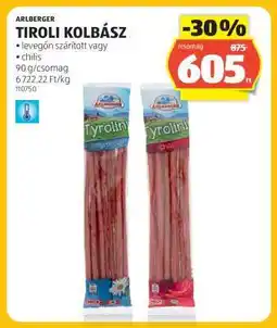 ALDI ARLBERGER TIROLI KOLBÁSZ ajánlat