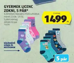 ALDI GYERMEK LICENC ZOKNI, 5 PÁR ajánlat