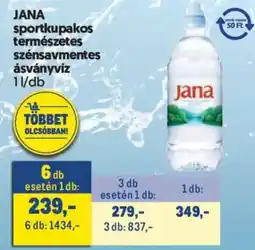 Metro jana sportkupakos természetes szénsavmentes ásványvíz ajánlat