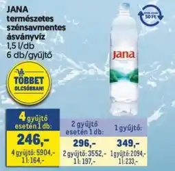 Metro jana természetes szénsavmentes ásványvíz ajánlat
