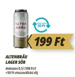 Príma Altenbräu lager sör ajánlat